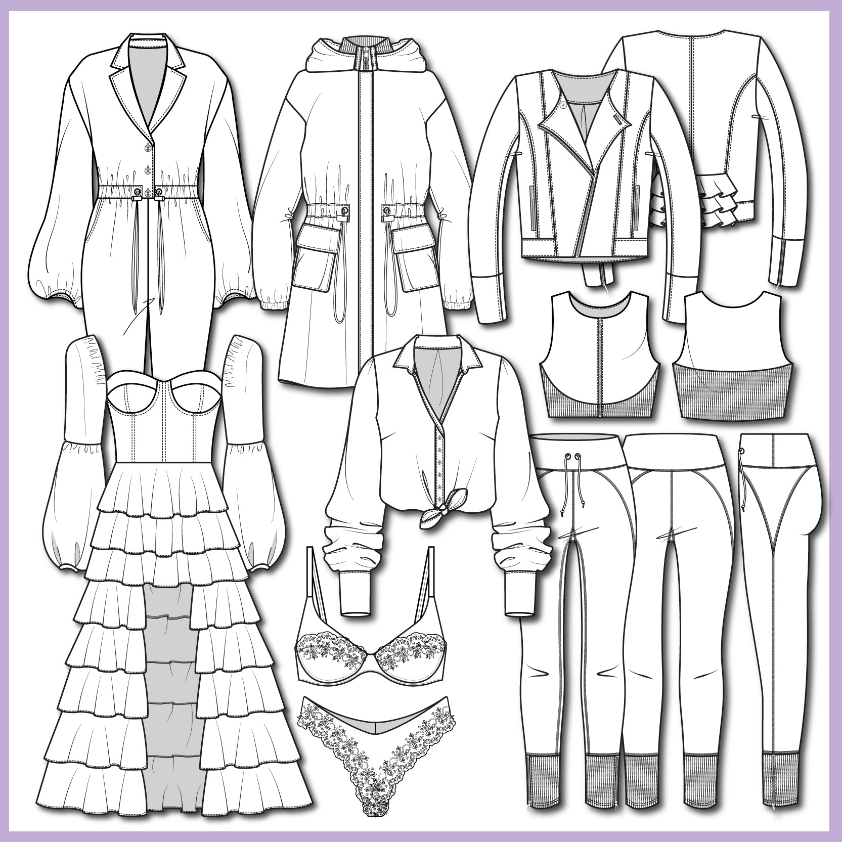 Fashion Flat CAD Drawings